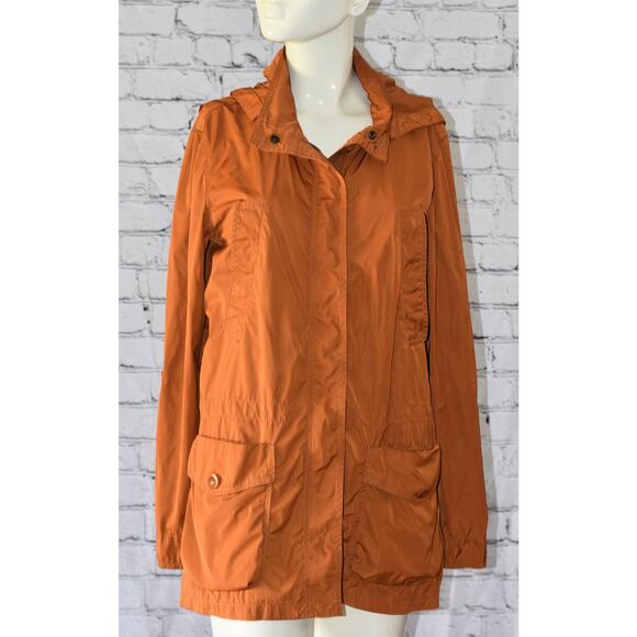 J. Crew Jacket Women's Hooded Pockets Full Zip Snap Lightweight Rain Jacket Coat - Picture 2 of 7